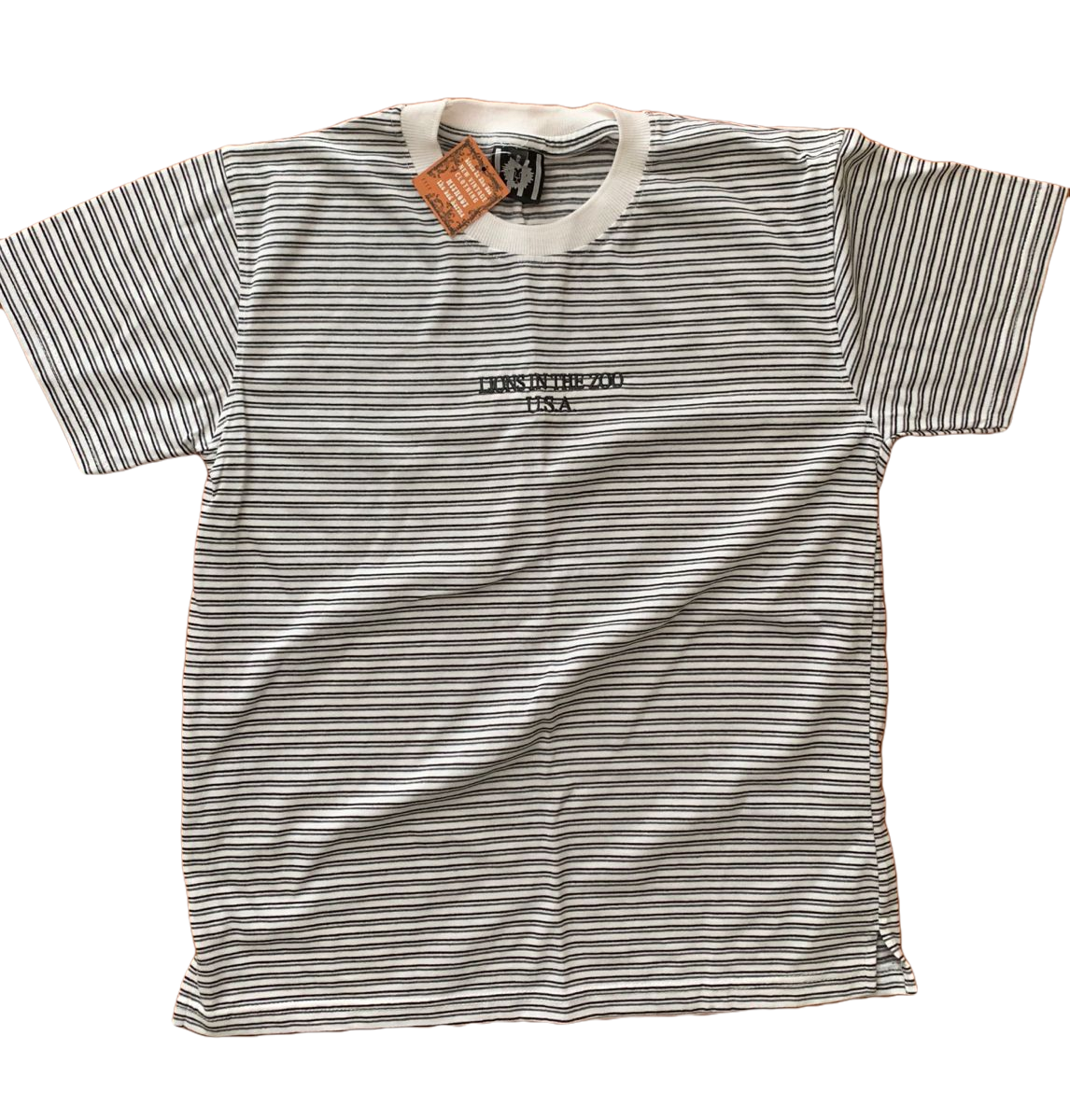Embroidered Strip Tee - lionsinthezoo