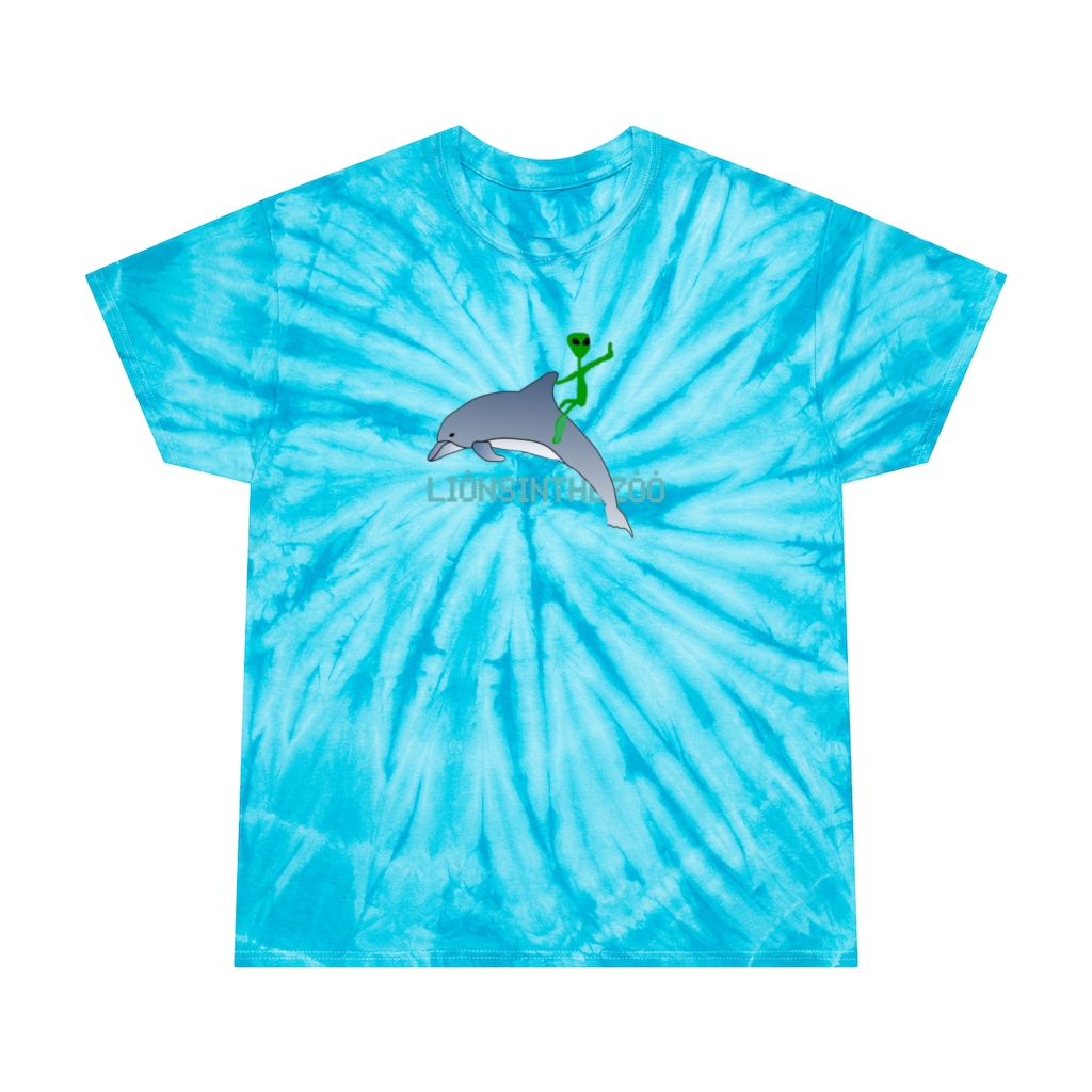 Alien Dolphin Tie-Dye Tee, Cyclone - lionsinthezoo