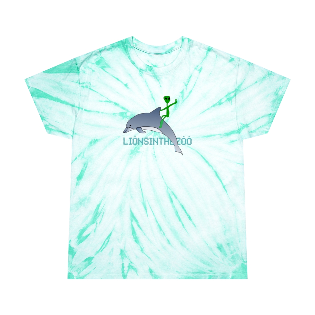 Alien Dolphin Tie-Dye Tee, Cyclone - lionsinthezoo