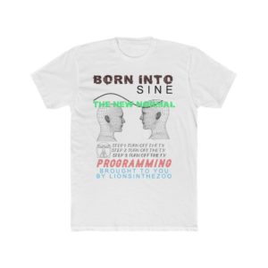 BORN INTO SINE Men's Cotton Crew Tee - lionsinthezoo